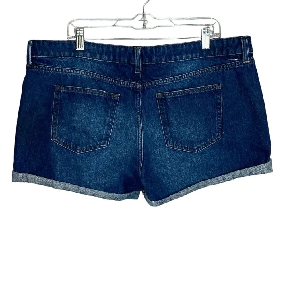 No Boundaries Rolled Hem Denim Shorts Button Fly Juniors Size 19 5 Pocket Design